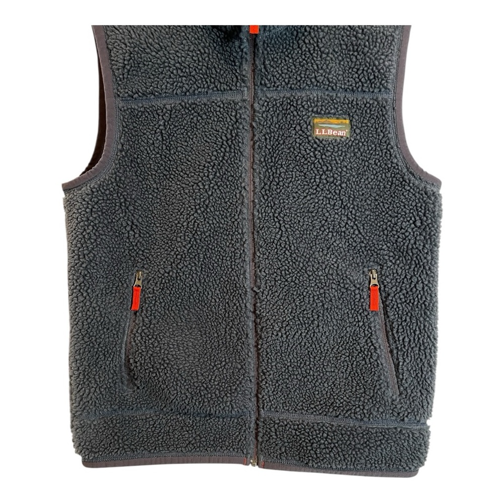LL BEAN Mountain Deep Pile Sherpa Fleece Vest Full Zip Size Medium - Picture 5 of 8